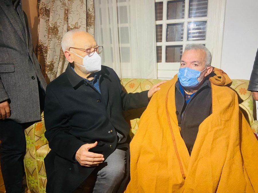 Rached Ghannouchi accueillait Noureddine Bhiri, à son retour chez lui.