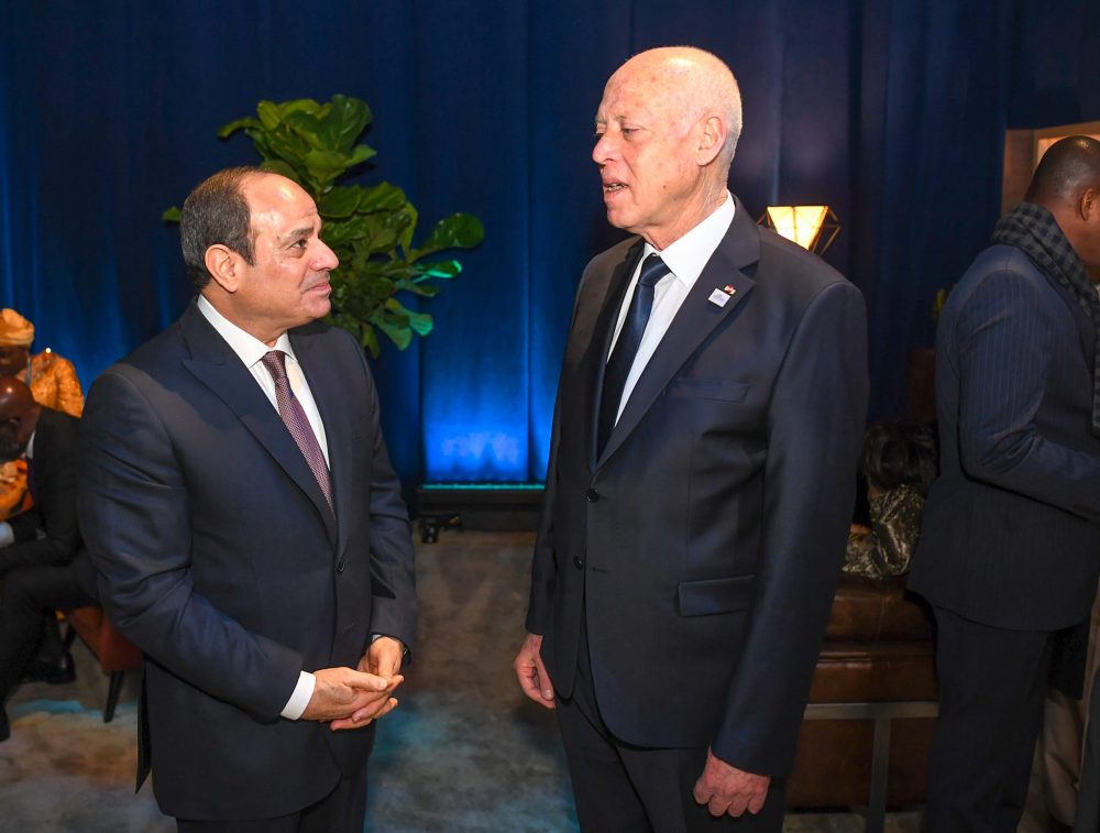 Kaïs Saïed échange avec son homologue égyptien, Abdelfattah al-Sissi, en marge du Sommet des dirigeants Etats-Unis/ Afrique à Washington.
