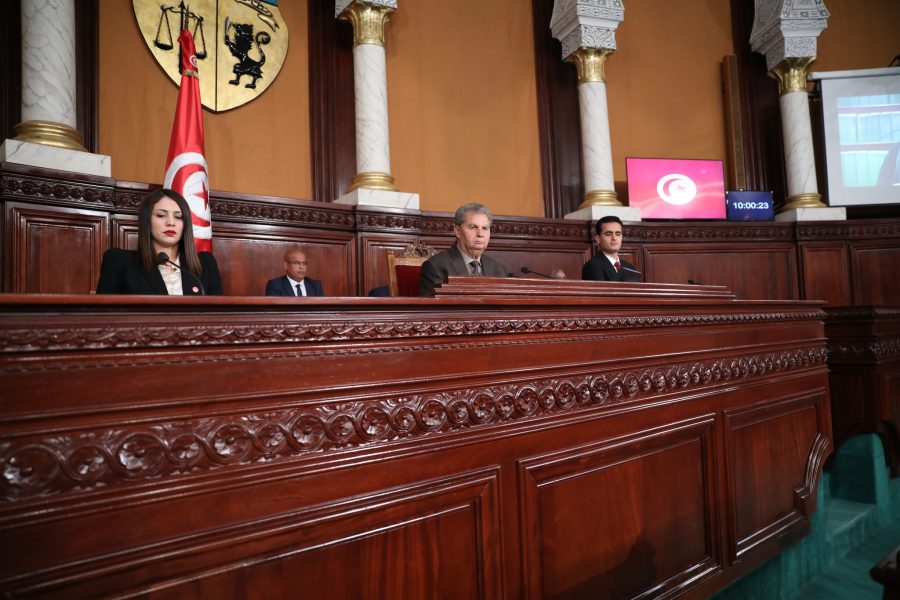 La plénière inaugurale présidée ce lundi 13 Mars 2023, par Salah Mbarki, ses deux vice-présidents Cyrine Boussandal et Ghassen Yamoun.